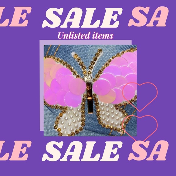 Pink and Gold Butterfly Embellishment - Picture 1 of 1